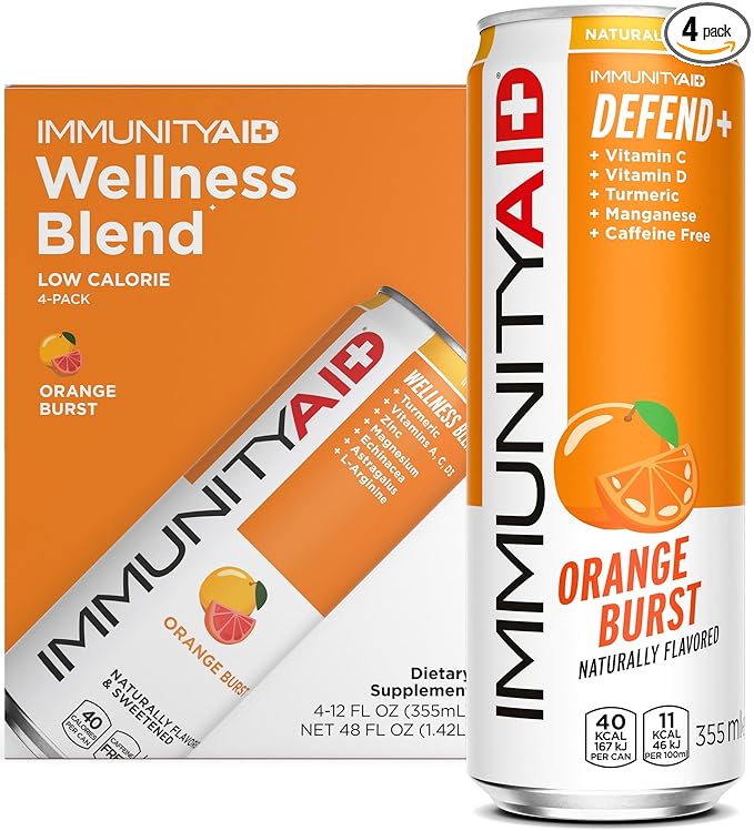 IMMUNITYAID Wellness Blend, With Echinacea, Zinc, Astragalus and Vitamin C, Only 45 Calories, 100%