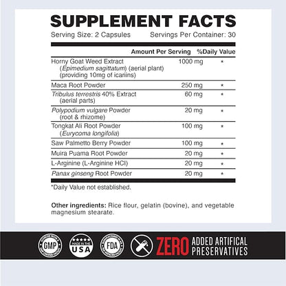 ONL Testosterone Supplement for Men - Major Load Testosterone Booster with Horny Goat Weed & Maca