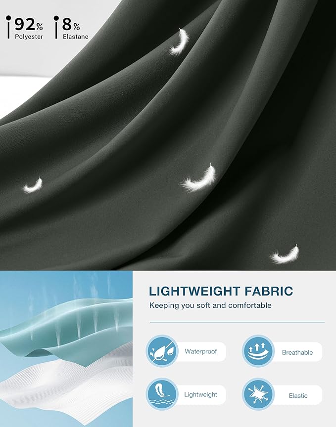 Pudolla Men's Lightweight Hiking Pants Quick-Dry Outdoor Sweatpants with Zipper Pockets for Casual