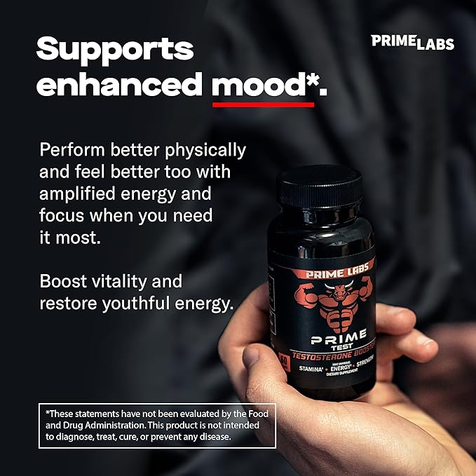 Prime Labs Testosterone Supplement for Men (2-Pack) - Stamina, Endurance, Energy, & Strength