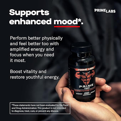 Prime Labs Testosterone Supplement for Men (2-Pack) - Stamina, Endurance, Energy, & Strength