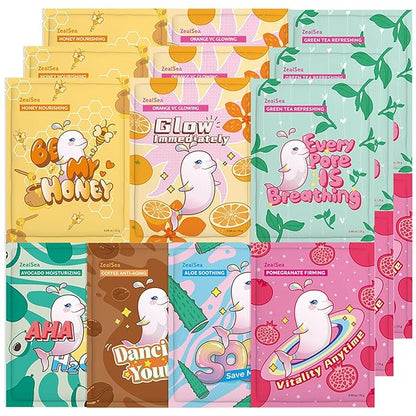 ZealSea Face Masks Skincare, Facial Masks for Women Skin Care, Sheet Masks Beauty with Natural