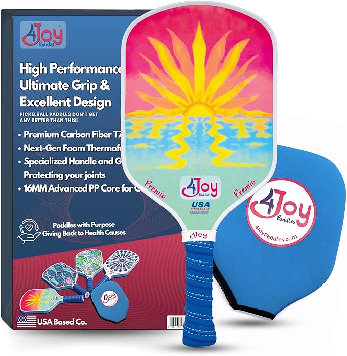 4Joy Pickleball Paddle Premio Series - Thermoformed Premium T700 Carbon Fiber Pickleball Paddless