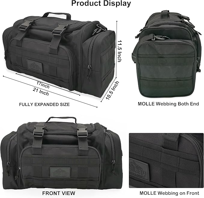 Duffel Bag – Heavy Duty Tactical Gym Bag for Men, Splashwater-Proof Weekender Travel Bag for