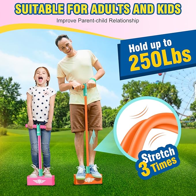 CUUGO LET'S GO! CG Jumping Promotes Growing Taller- Pogo Stick Foam Pogo Jumper for Kids, Toys for