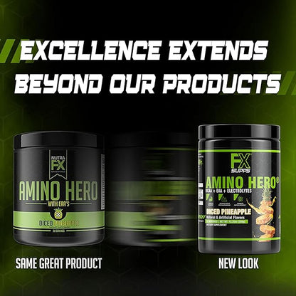 FXSUPPS Amino Hero Diced Pineapple Flavor(25 Servings)|Post-Workout Recovery Drink for Men and