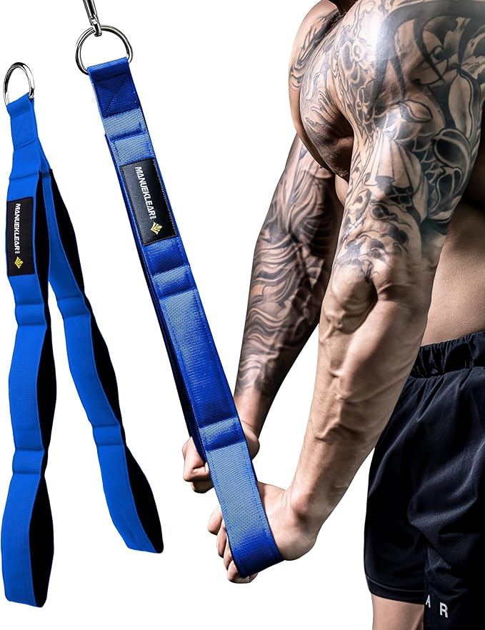 MANUEKLEAR Tricep Rope Cable Attachment Handles, Greater Range of Motion, Tricep Pull Down Rope for