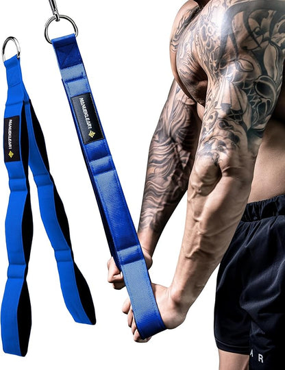 MANUEKLEAR Tricep Rope Cable Attachment Handles, Greater Range of Motion, Tricep Pull Down Rope for