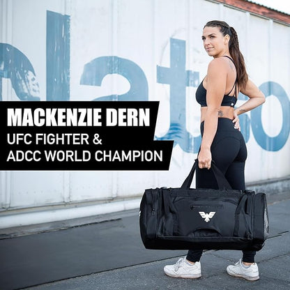 Elite Sports Monster MMA Duffel Bag – Large 44L Cordura Sports Bag w/Mesh Shoe Compartment &