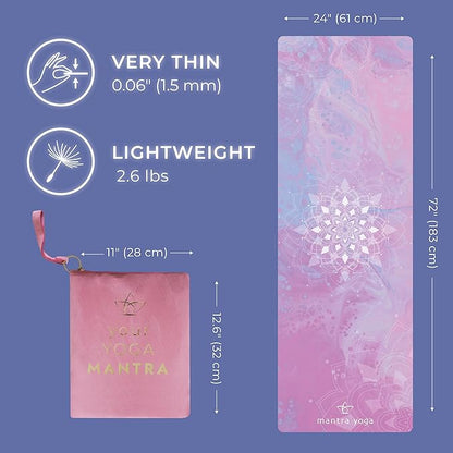 Mantra Yoga Travel PRO 1.5mm - Foldable Fitness & Exercise Mat with Bag | Lightweight, Compact &
