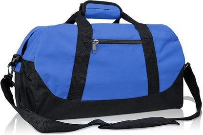 DALIX 18" Two Tone Duffle Bag Medium Black Red Blue Gold Pink Purple Gray