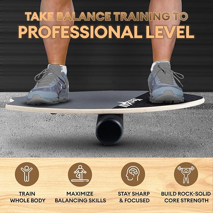 Yes4All 2-in-1 Balance Boards Set, 9 Adjustable Modes Surf Trainer, Wobble Board Exercise for