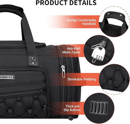 WITZMAN Duffle Bag for Men Nylon Large Gym Weekender Bag with Shoe Compartment Expandable Carry on