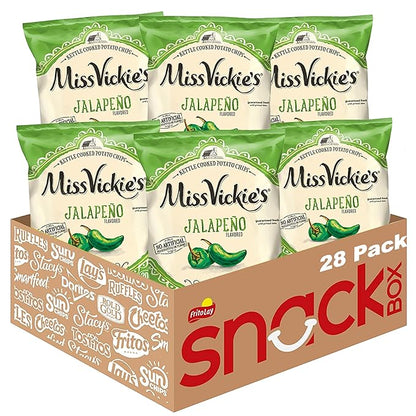 Miss Vickie's Kettle Cooked Potato Chips, Jalapeno, 1.375 Ounce (Pack of 28)