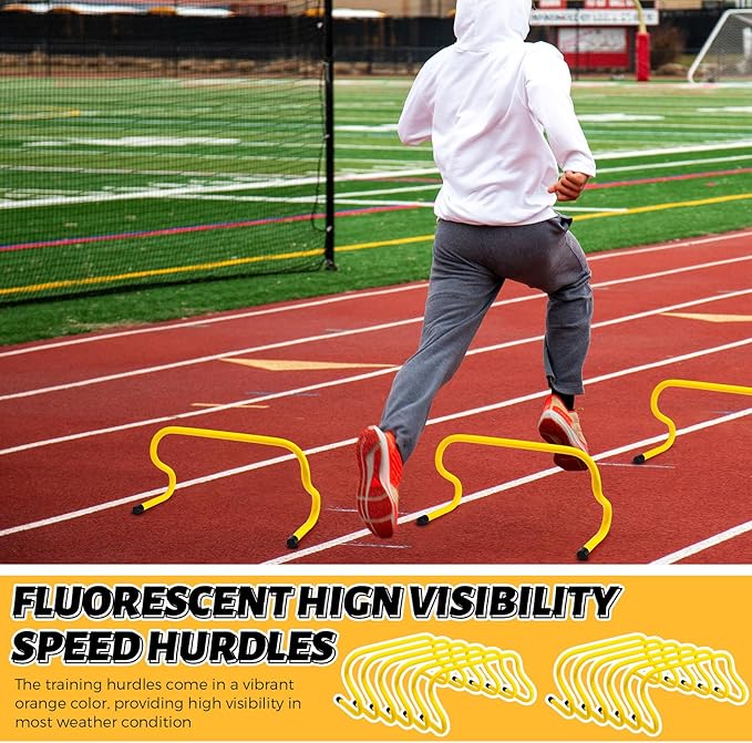 Wettarn 12 Pcs 9" Speed Training Agility Hurdles for Athletes Reliable Training Hurdle Plyometric