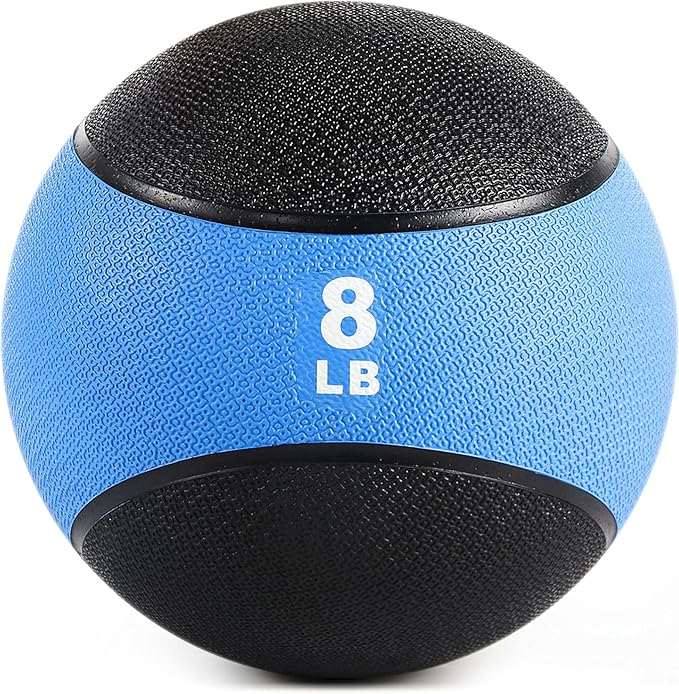 RitFit Weighted Medicine Ball - Non-Slip Rubber Shell & Dual Texture Grip - Workout Exercise Ball