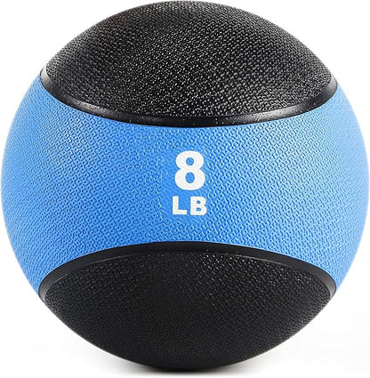 RitFit Weighted Medicine Ball - Non-Slip Rubber Shell & Dual Texture Grip - Workout Exercise Ball