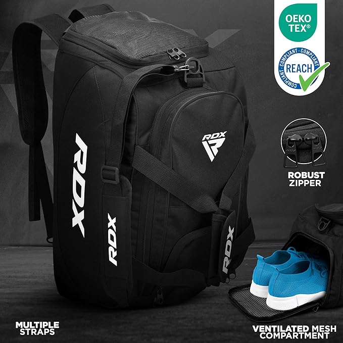 RDX 50L Gym Bag with Ventilated Shoes Compartment, All In One Backpack Duffle Holdall, Fitness