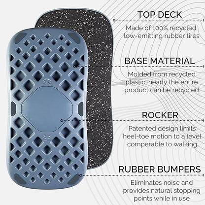 FluidStance Adult Balance Board for Standing Desk - Anti Fatigue USA Made 360 Degree Rocker Wobble