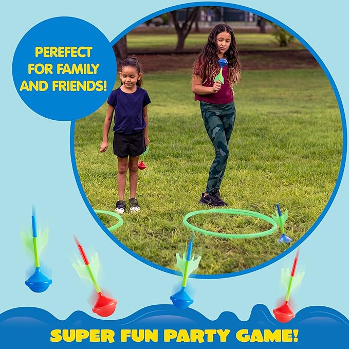 JOYIN Lawn Darts Game Set for Kids and Adults - Glow in The Dark Outdoor Lawn Games for Adults and