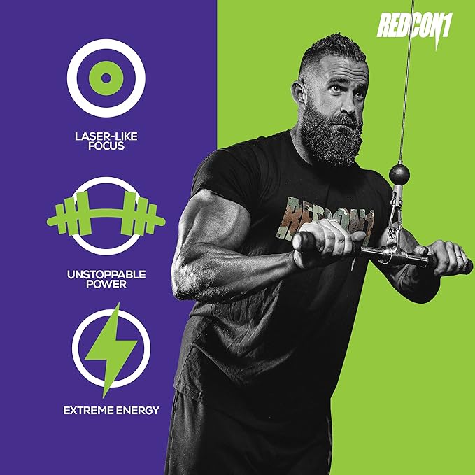 REDCON1 Total War Pre Workout, Sour Gummy Bear - Fast Acting Caffeinated Preworkout for Men + Women