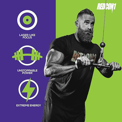 REDCON1 Total War Pre Workout, Sour Gummy Bear - Fast Acting Caffeinated Preworkout for Men + Women