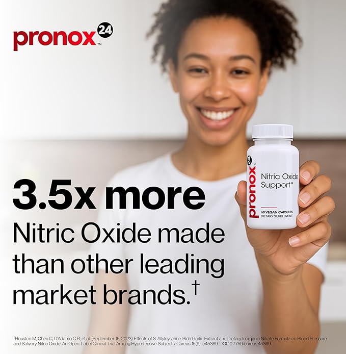 Nitric Oxide Booster Supplement with Magnesium, Zinc, Vitamin B12, Vitamin C & Vitamin D3 | 24-Hour