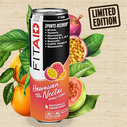 FITAID Post Workout Recovery Drink, Hawaiian Nectar, Passion Fruit, Orange & Guava, BCAAs
