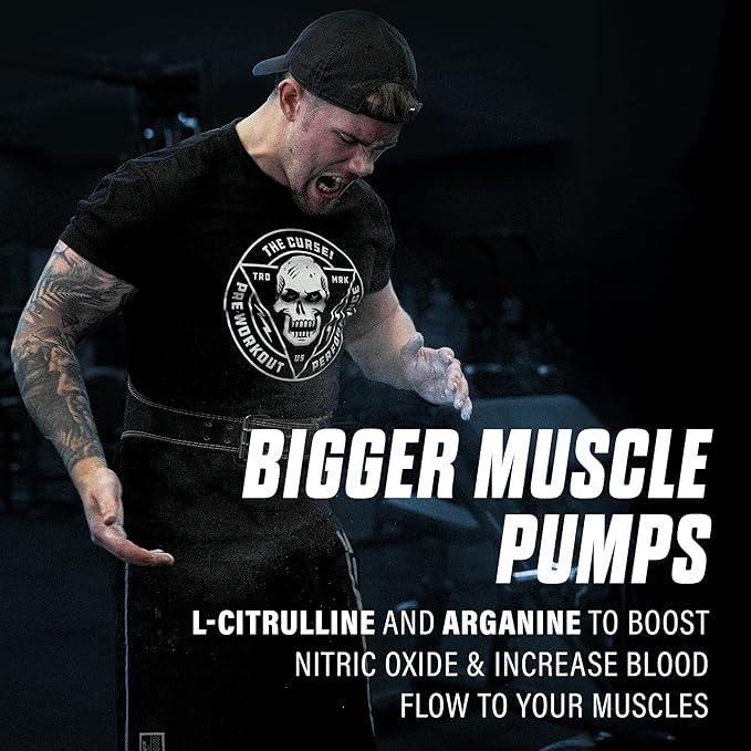 JNX SPORTS The Curse! Pump ??Stim-Free Pre-Workout | Peach Mango 40 Serves | Caffeine-Free Pump Pre