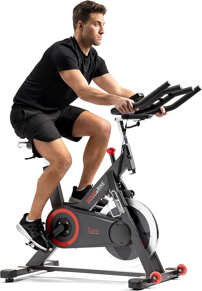 Sunny Health & Fitness Magnetic Exercise Bike, 44LB Flywheel & 300LB Weight Capacity for Intensive