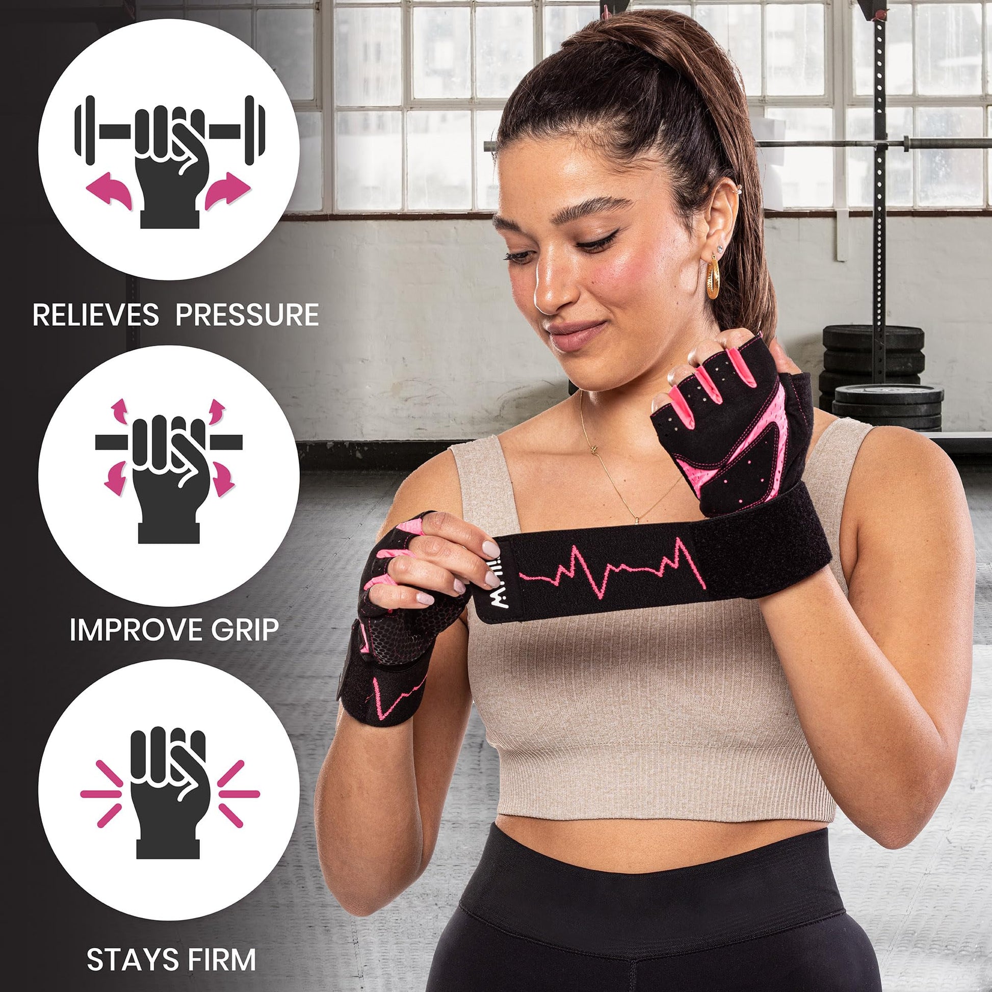MhIL Workout Gloves for Women – Breathable Gym Gloves for Women with Palm Protection and Enhanced