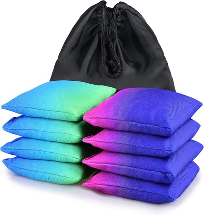 Weather Resistant Cornhole Bags, Gradient Corn Hole Bags Set of 8, Cornhole Bean Bags, Modified