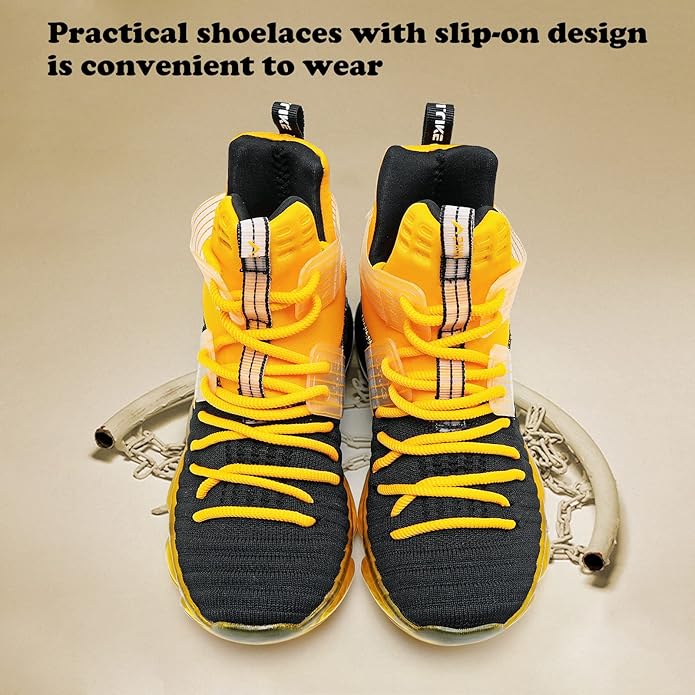 JMFCHI Kids Basketball Shoes High-top Sports Shoes Sneakers Durable Lace-up Non-Slip Running Shoes