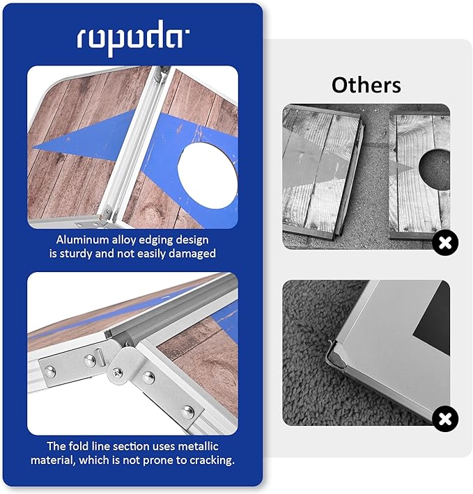 ROPODA Portable Cornhole Board Set,24 x 16 in Corn Hole Games for Adults with 8 Bean Bags