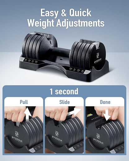 Adjustable Dumbbell – 12.5/25lb Single Unit OR Set of 2 – 5-in-1 Adjustable Weight for Home Gym