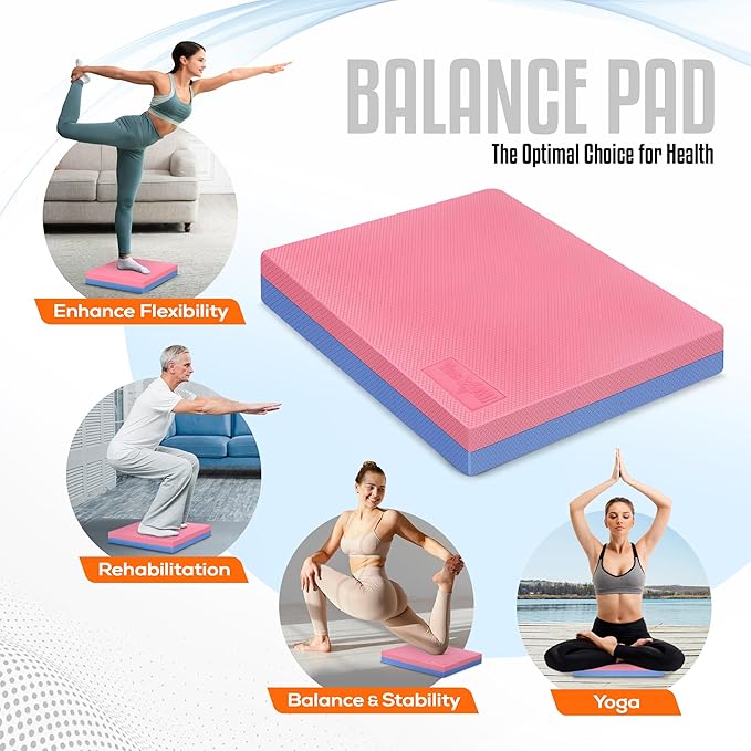 Yes4All Upgraded Size Foam Pad for Exercise, Nonslip Foam Balance Pad Physical Therapy, Yoga &