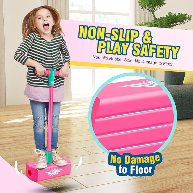 CUUGO LET'S GO! CG Jumping Promotes Growing Taller- Pogo Stick Foam Pogo Jumper for Kids, Toys for