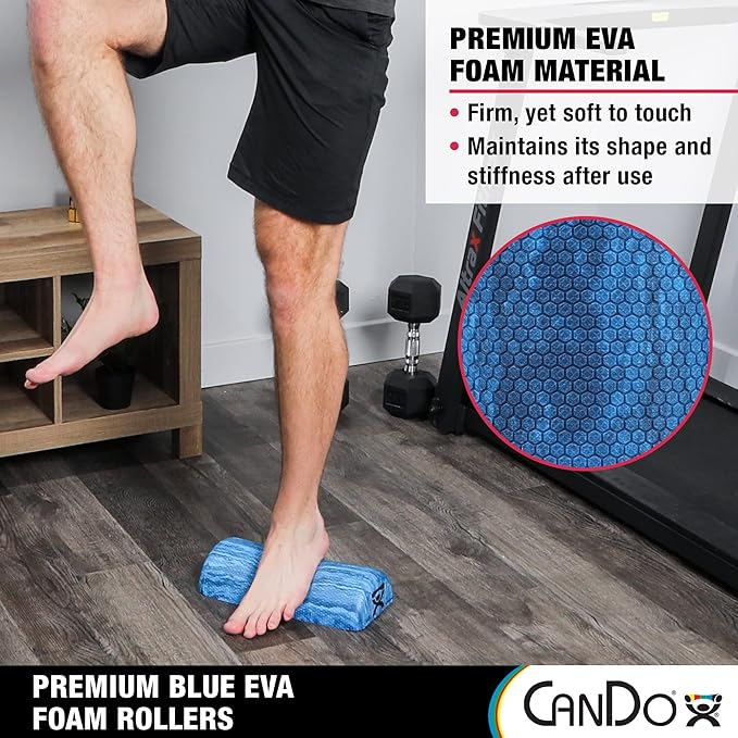 CanDo Blue Marble High Density EVA Foam Roller For Muscle Restoration, Massage Therapy, Sport