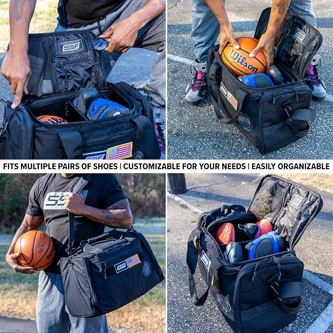 Serious Steel Fitness Gym Bag With Moveable & Removable Dividers Made from 1000D Nylon (Utility