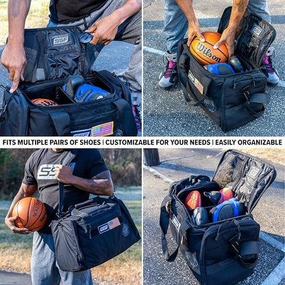 Serious Steel Fitness Gym Bag With Moveable & Removable Dividers Made from 1000D Nylon (Utility