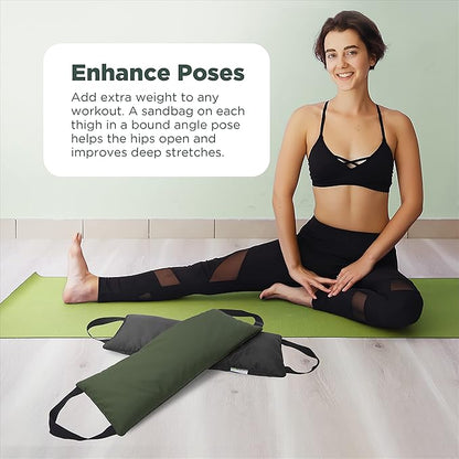 Yoga Sand Bags - 10 LB - Pilates Weights - Workout Equipment - Sand Bags for Weight Training