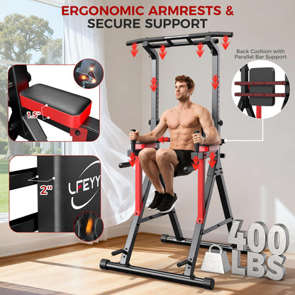 Power Tower Pull Up Bar Free Standing,Home Gym Strength Training Equipment