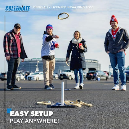 Solid Wood College Quoits Set with Direct Print HD Team Graphics – Tailgate Ring Toss Game – Great