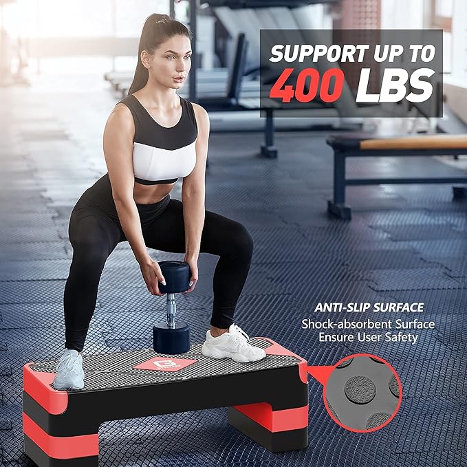Aerobic Exercise Step, Adjustable Aerobic Stepper for Exercise, Workout Step Platform for Step Up