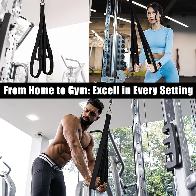 EVMT Tricep Rope 27 inch & 20 inch for Cable Machine – LAT Pulldown Attachments, Heavy-Duty Triceps