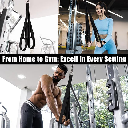 EVMT Tricep Rope 27 inch & 20 inch for Cable Machine – LAT Pulldown Attachments, Heavy-Duty Triceps
