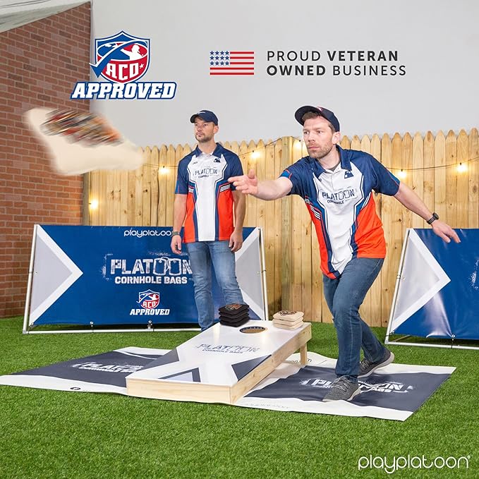 Play Platoon Cornhole Bags Set of 8 Regulation Professional Corn Hole Bean Bags ACO Approved