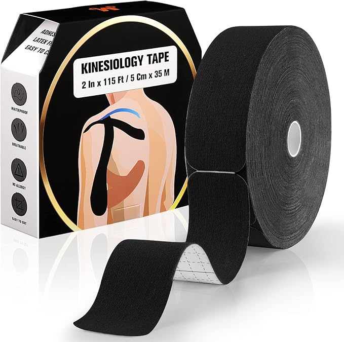 Pro Kinesiology Tape Precut Bulk, 115Ft Athletic Tape for Muscle Joint Support, 140 Strips for Knee
