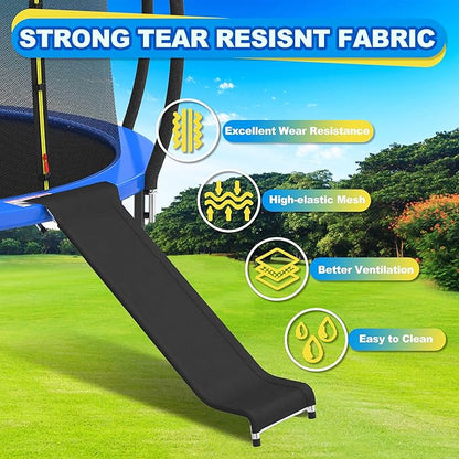Ergonomic Trampoline Slide with Buffer Region for Children Kids, Outdoor Trampoline Slide