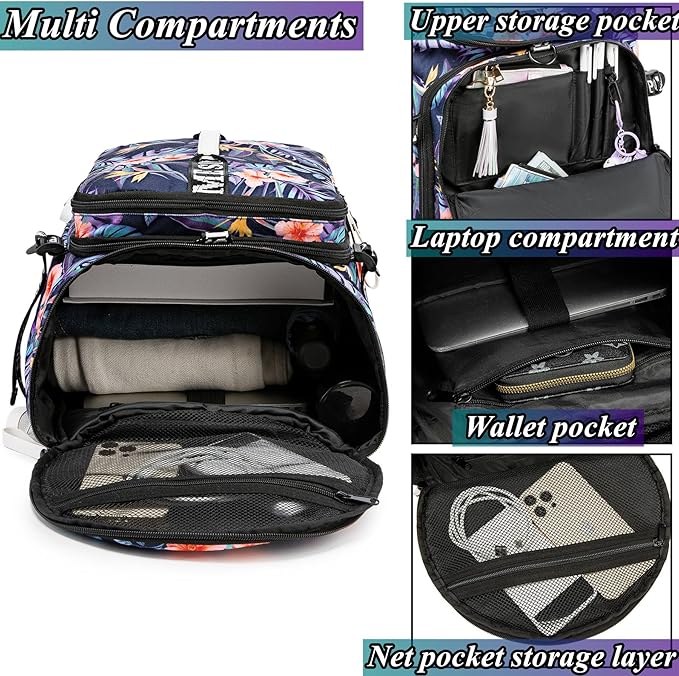 Gym Duffle Bag Backpack with Shoe Compartment,4 ways Travel Backpack for Women and